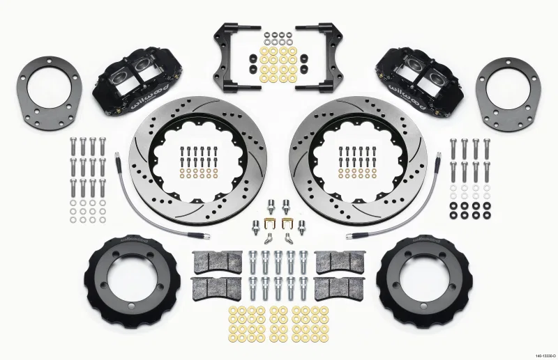 Wilwood 140-13330-D, Narrow Superlite 4R Front Hat Kit 14.00in Drilled 76-77 Ford Bronco Dana 44 w/Lines