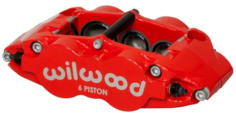 Wilwood 120-14551-RD, Caliper-Forged Narrow Superlite 6R-L/H 1.75/1.25in/1.25in Pistons 1.25in Rotor - Red