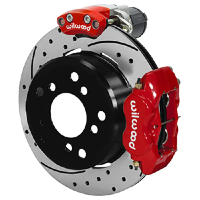Wilwood 140-16146-DR, Forged Dynalite Rear Electronic Parking Brake Kit - Red Powder Coat Caliper - D/S Rotor