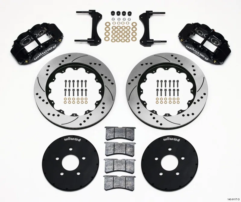 Wilwood 140-9117-D, Narrow Superlite 6R Front Hat Kit 14.00in Drilled 1994-2004 Mustang