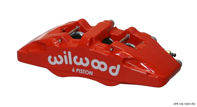 Wilwood 120-13431-RD, Caliper-Forged Dynapro 6 5.25in Mount-Red-L/H 1.62/1.38in/1.38in Pistons .38in Disc