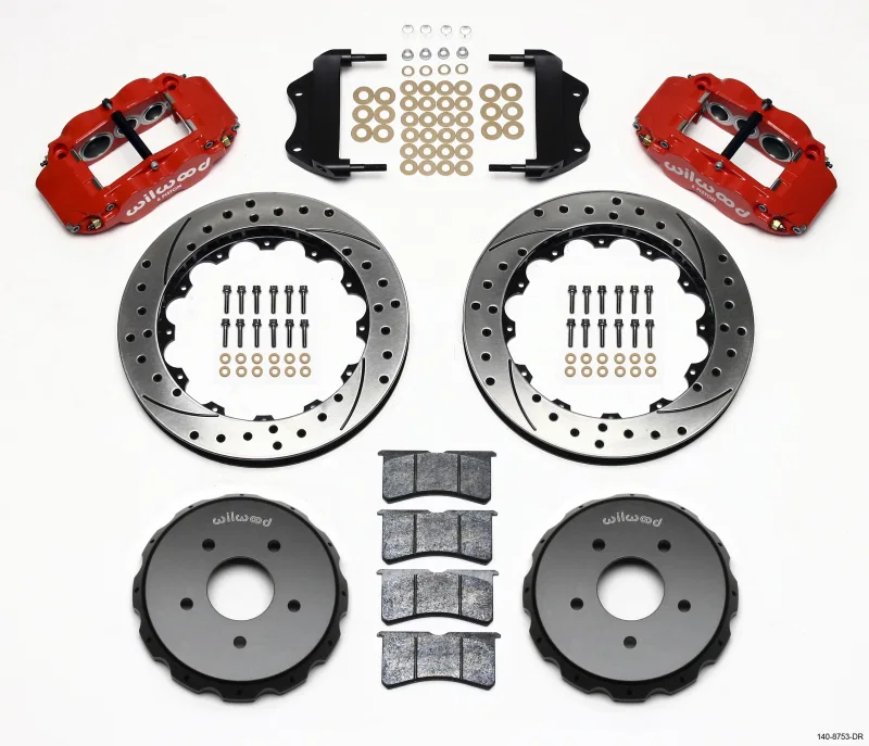 Wilwood 140-8753-DR, Narrow Superlite 6R Front Hat Kit 13.06in Drilled Red 2004-2006 Pontiac GTO