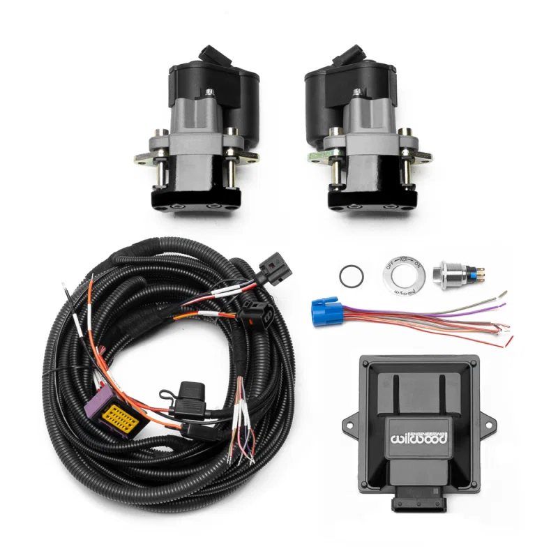 Wilwood 140-18031-BK, Electronic Parking Brake Rear Retrofit Kit w/ Switch Harness - Black Powder Coat Caliper