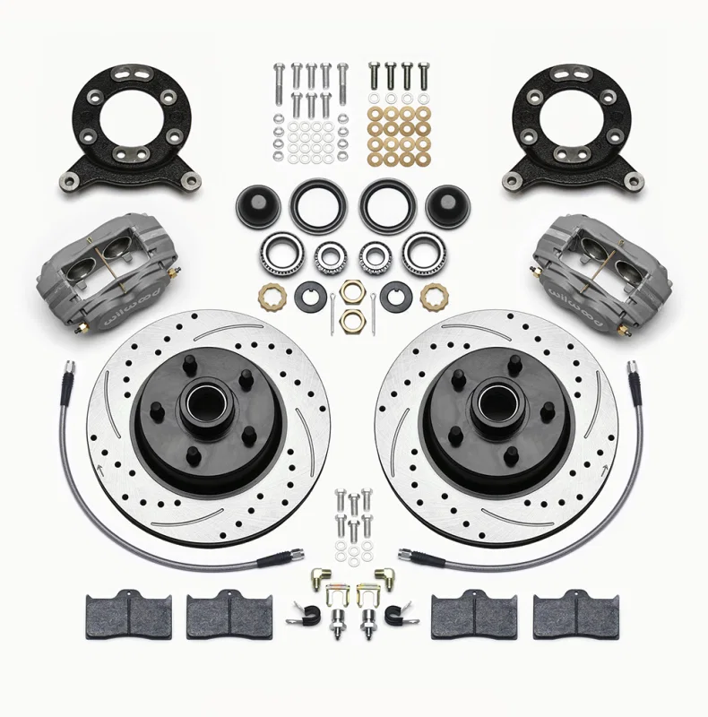 Wilwood 140-13476-D, Forged Dynalite-M Front Kit 11.30in 1 PC Rotor&Hub-Drill 65-69 Mustang Disc & Drum Spindle