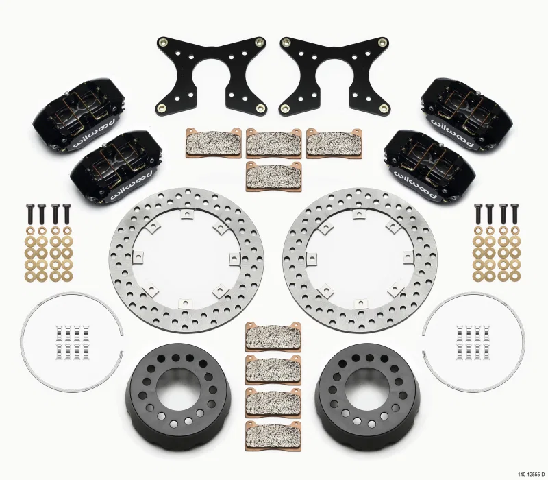 Wilwood 140-12555-D, Dynapro Lug Mount Dual Rear Dynamic Kit SA Drilled M-W/Lamb Ends 1/2in Studs