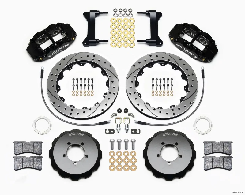 Wilwood 140-12874-D, Narrow Superlite 6R Front Hat Kit 13.06in Drilled 1999-2012 Subaru WRX w/Lines
