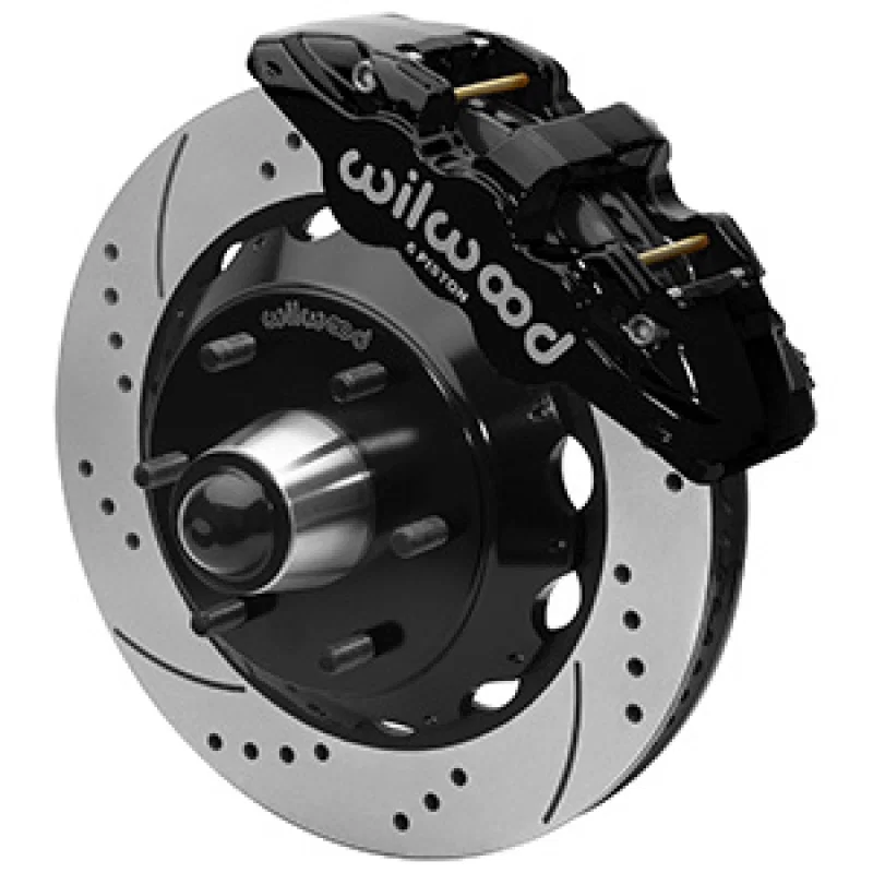 Wilwood 140-16459-D, 63-87 C10 CPP Spindle AERO6 Front BBK 14in Drilled/Slotted 6x5.5 BC - Black