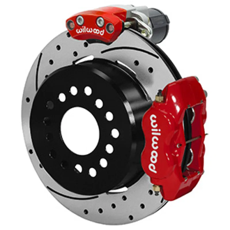 Wilwood 140-16142-DR, Forged Dynalite Rear Electronic Parking Brake Kit - Red Powder Coat Caliper - D/S Rotor