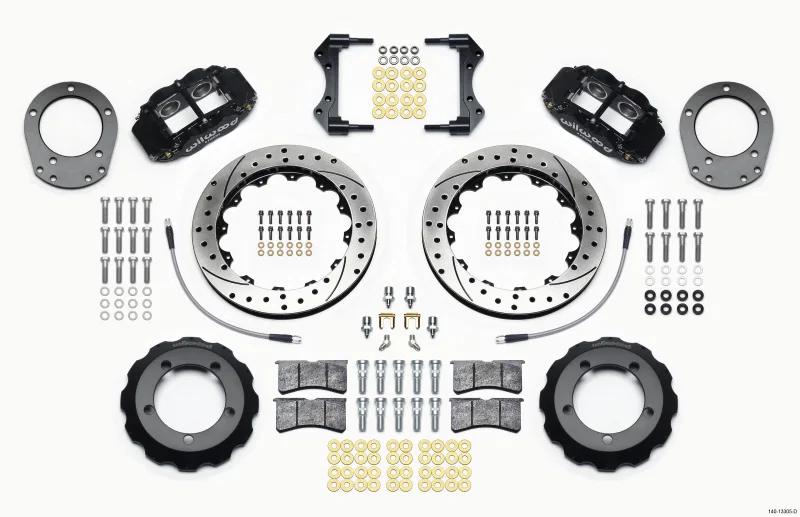 Wilwood 140-13305-D, Narrow Superlite 4R Front Hat Kit 12.88in Drilled 76-77 Ford Bronco Dana 44 w/Lines