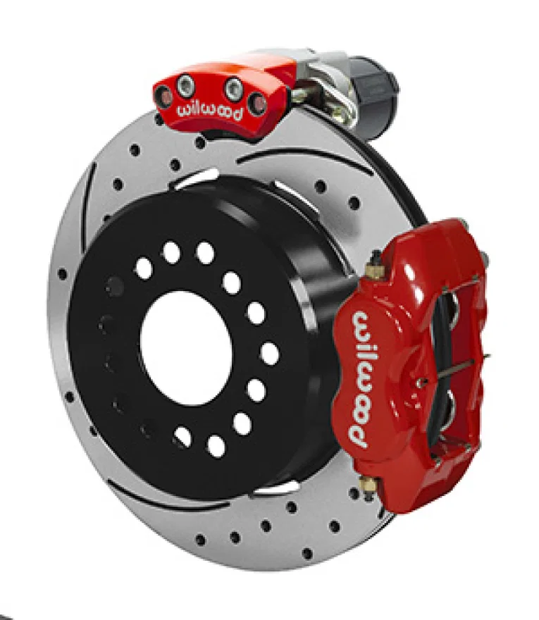 Wilwood 140-16164-DR, Forged Dynalite Rear Electronic Parking Brake Kit - Red Powder Coat Caliper - SRP D/S Rotor