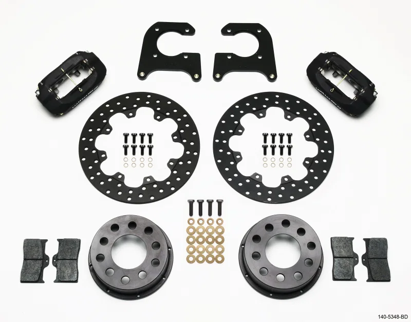 Wilwood 140-5348-BD, Forged Dynalite Rear Drag Kit Drilled Rotor M-W/Lamb Ends .690in Studs