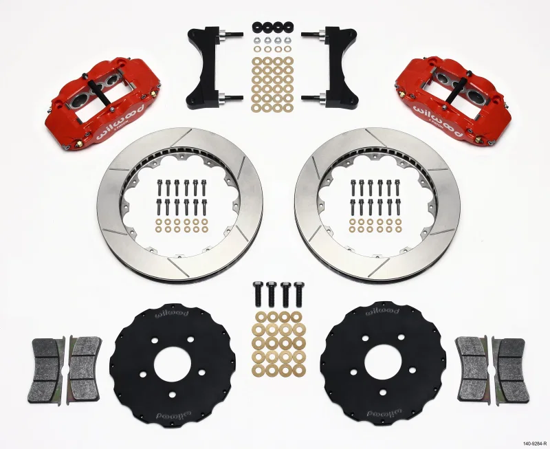 Wilwood 140-9284-R, Narrow Superlite 6R Front Hat Kit 13.06in Red Mitsubishi EVO VIII