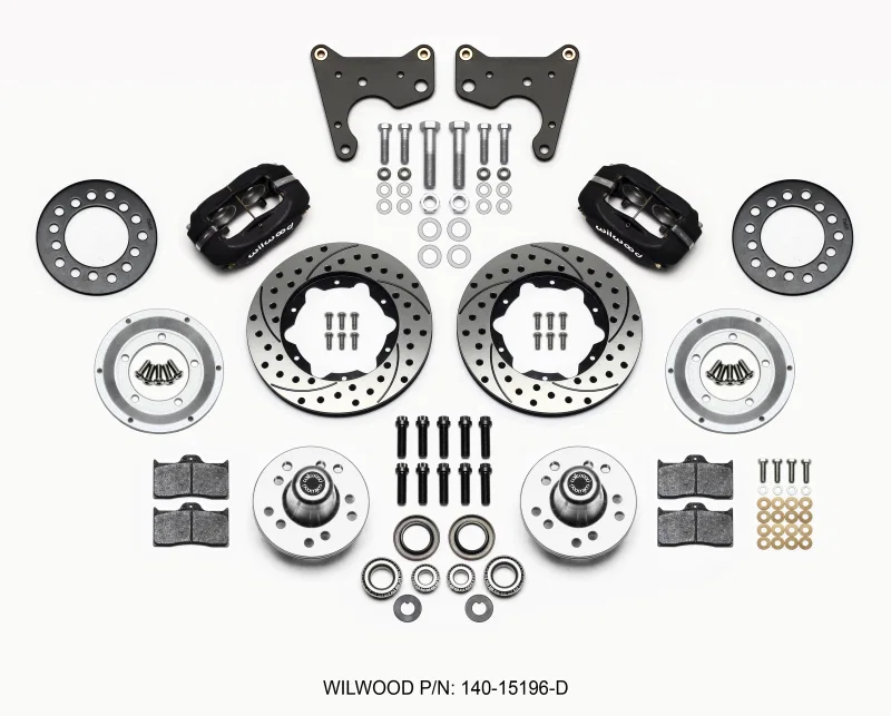 Wilwood 140-15196-D, Forged Dynalite Front Kit 11.00in Drilled 65-72 CDP C Body -Drum