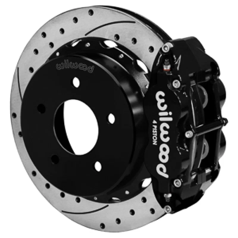 Wilwood 140-17543-D, 88-98 Chevy Silverado Superlite 4R 14.00x1.10in Drill/Slot Rear Drum to Disc Conv. - Black