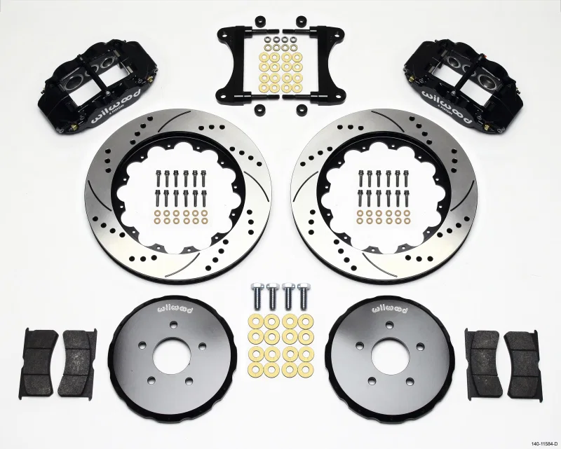 Wilwood 140-11584-D, Narrow Superlite 6R Front Hat Kit 14.00in Drilled Nissan 370Z/Fiti G37
