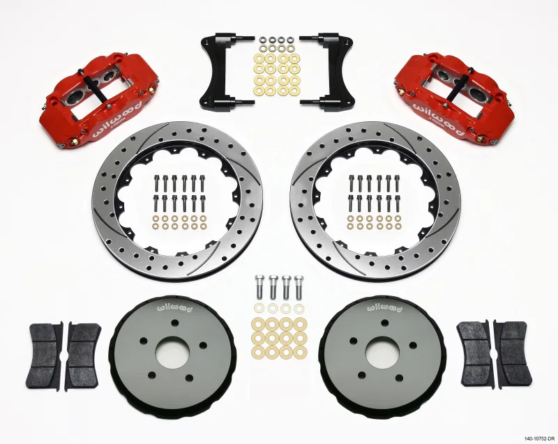 Wilwood 140-10752-DR, Narrow Superlite 6R Front Hat Kit 12.88in Drilled Red 2008 Toyota Matrix