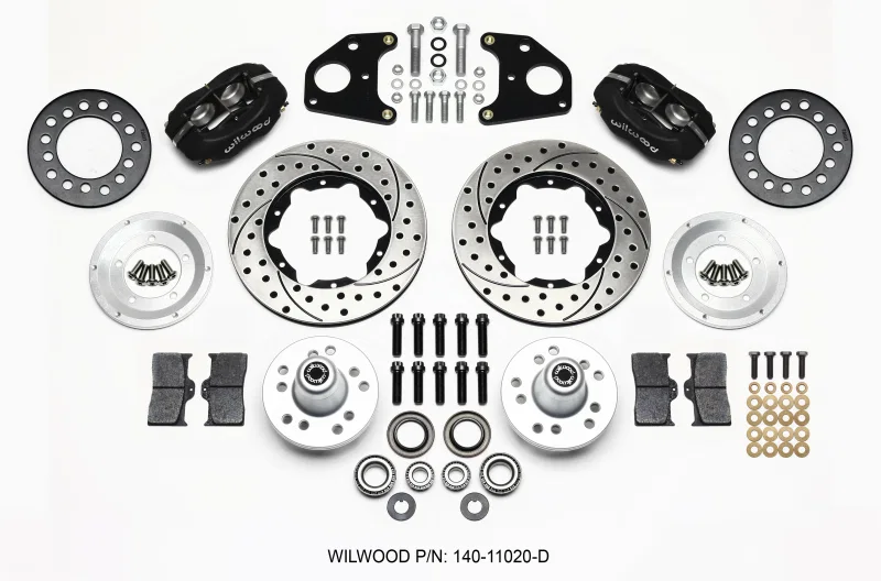 Wilwood 140-11020-D, Forged Dynalite Front Kit 11.00in Drilled 62-72 CDP B & E Body-Drum