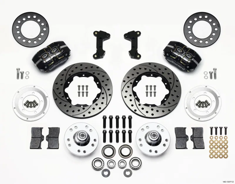 Wilwood 140-13377-D, Dynapro Dust-Boot Front Kit 11.00in Drilled 74-80 Pinto/Mustang II Disc Spindle only