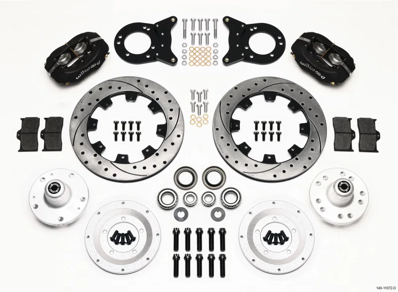 Wilwood 140-11072-D, Forged Dynalite Front Kit 12.19in Drilled 1965-1969 Mustang Disc & Drum Spindle