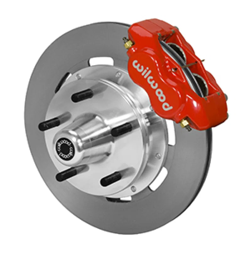 Wilwood 140-14532-R, Forged Dynalite Front Kit 19.00in Plain Rotor Red WWE ProSpindle (5x5.00in Hub)