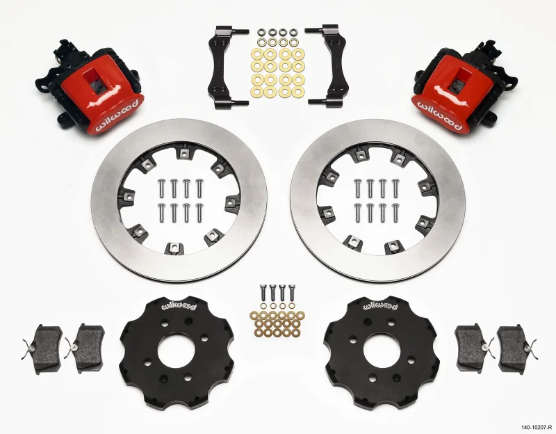 Wilwood 140-10207-R, Combination Parking Brake Rear Kit 12.19in Red Civic / Integra Disc 2.39 Hub Offset