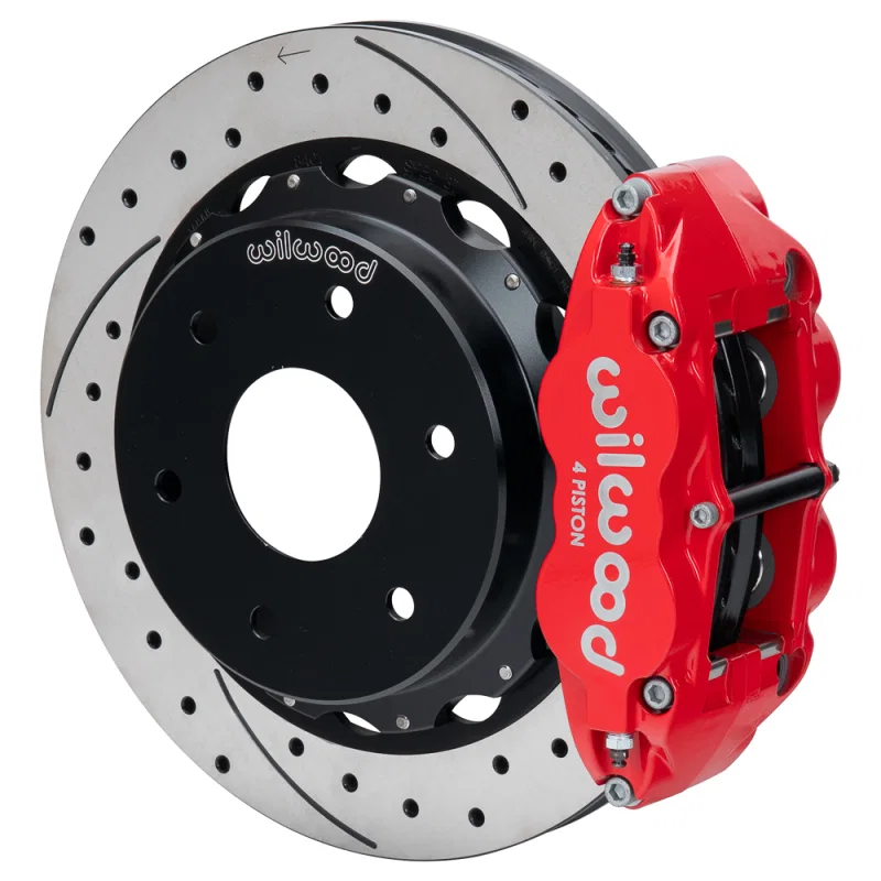 Wilwood 140-18151-DR, 03-08 Audi A4 FNSL4R Rear Big Brake Kit 12.88in Drilled & Slotted Rotor - Red
