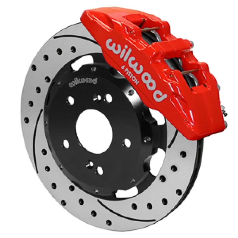 Wilwood 140-17519-DR, 02-06 Acura RSX Drilled & Slotted Front Rotor Kit - Red Calipers