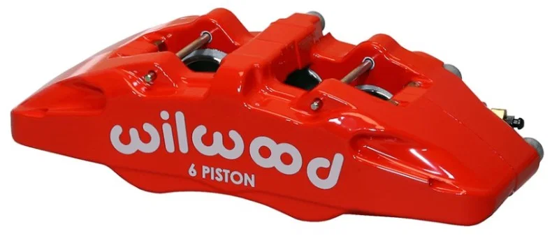 Wilwood 120-13435-RD, Caliper-Forged Dynapro 6 5.25in Mount-Red-L/H 1.62/1.12/1.12in Pistons 0.81in Disc