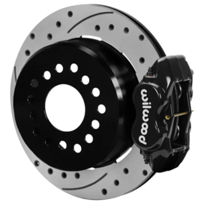 Wilwood 140-16989-D, Forged Dynalite Rear Parking Brake Kit - Drilled & Slotted Rotors (Black)