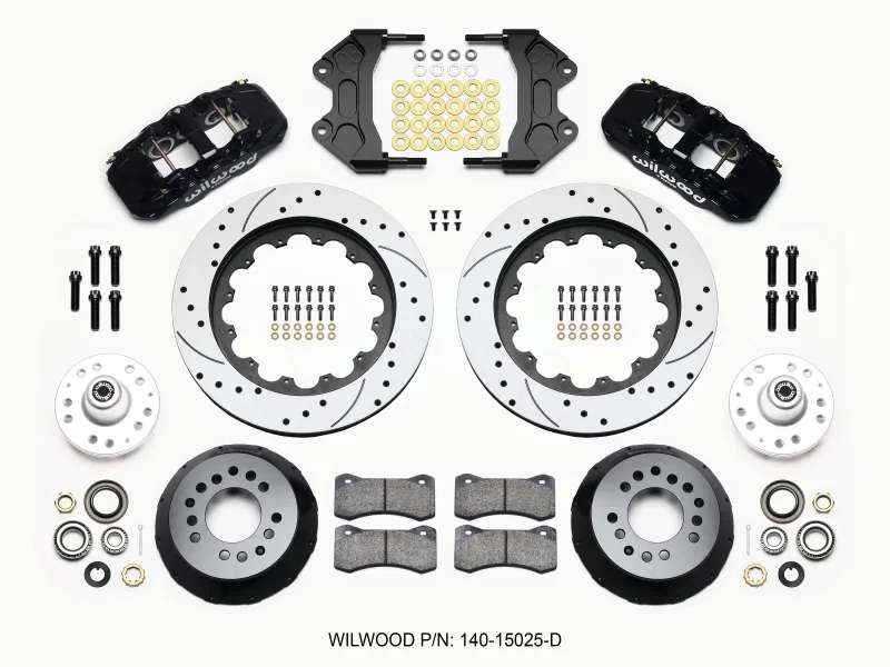 Wilwood 140-15025-D, AERO6 Front Hub Kit 15.00 Drilled WWE ProSpindle