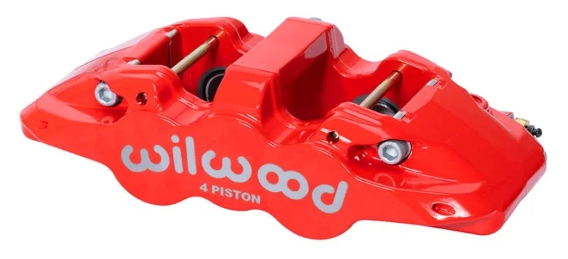 Wilwood 120-14440-RD, Caliper - Aero4-DS Forged Four-Piston Caliper Black 1.12in Piston 1.10in Rotor - Red