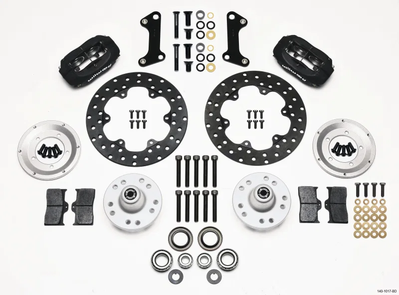Wilwood 140-1017-BD, Forged Dynalite Front Drag Kit Drilled Rotor 67-69 Camaro 64-72 Nova Chevelle