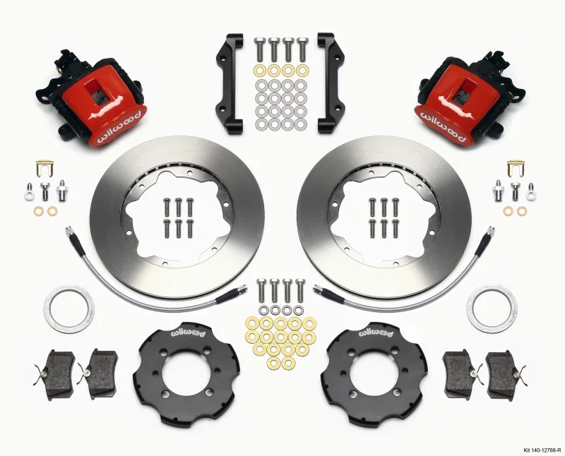 Wilwood 140-12768-R, Combination Parking Brake Rear Kit 11.00in Red 2012 Fiat 500 w/ Lines
