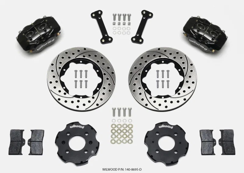 Wilwood 140-8695-D, Forged Dynalite Front Hat Kit 11.00in Drilled Integra/Civic w/Fac.240mm Rtr