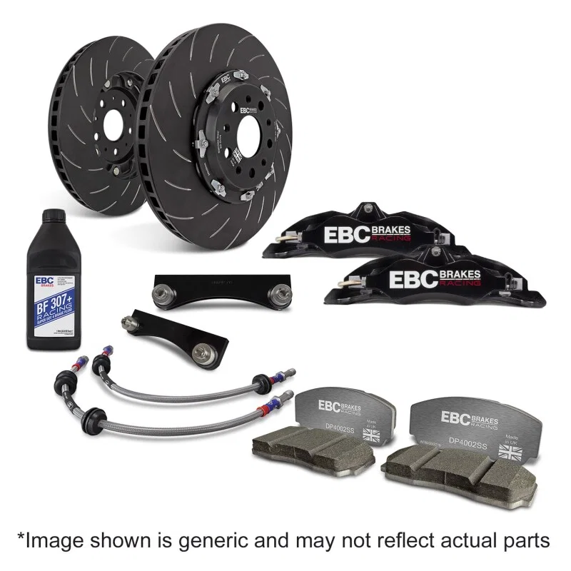 EBC BBK028BLK-1, Racing Honda Civic Type R FN2 Black Apollo-4 Calipers 330mm Rotors Front Big Brake Kit