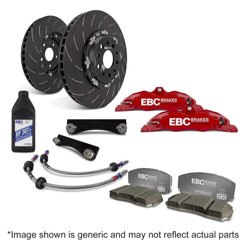 EBC BBK040RED-1, Racing 04-09 Honda S2000 AP2 Red Apollo-4 Calipers 330mm Rotors Front Big Brake Kit