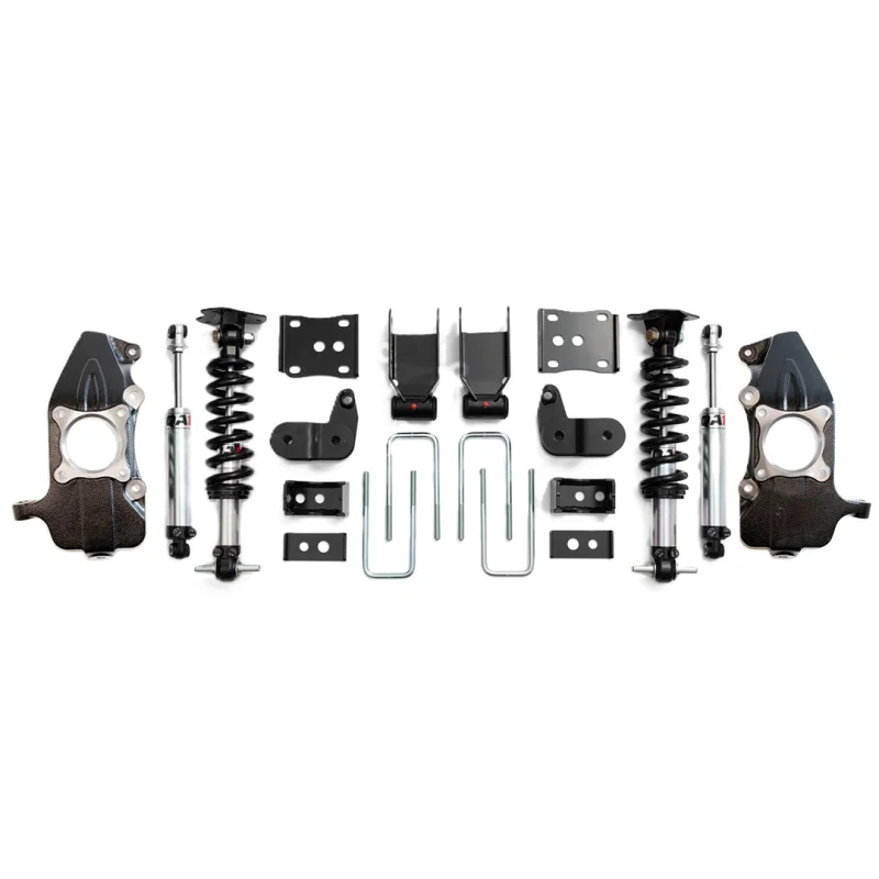 QA1 LK12-FF04, 21-25 Ford F150 4WD Dual Adjustable Lowering Kit w/ Spindles - 3.5-5.5in