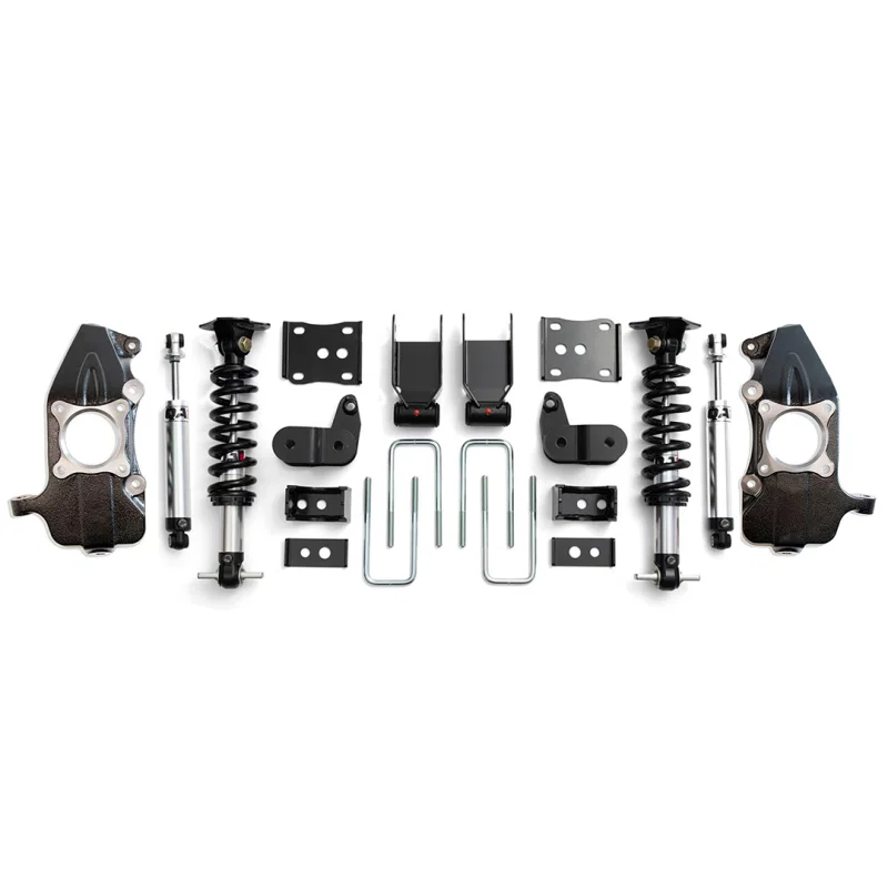 QA1 LK11-FF03, 21-26 Ford F150 2WD Single Adjustable Lowering Kit w/ Spindles - 3.5-5.5in