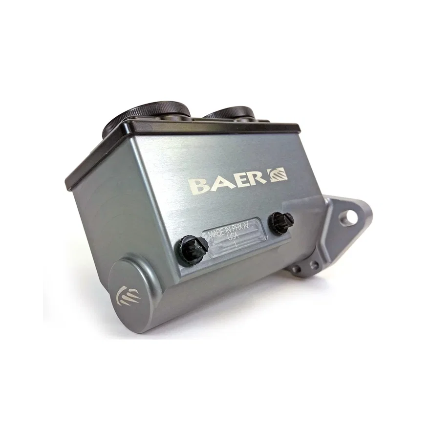 ReMaster Master Cylinder 2-Bolt GM/Ford, Gray Anodized Finish, Left Port, 0.9375" (15/16") Bore
