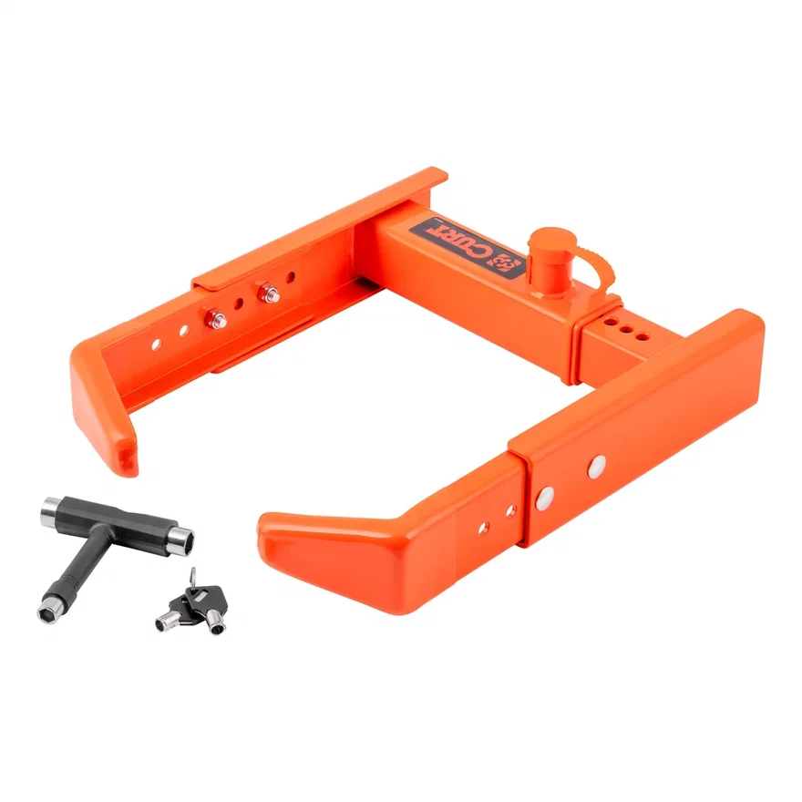 CURT 23176, Adjustable Trailer Wheel Lock; 16.5in. x 6.5in.-8 to 33in. x 12-1/2in./R15