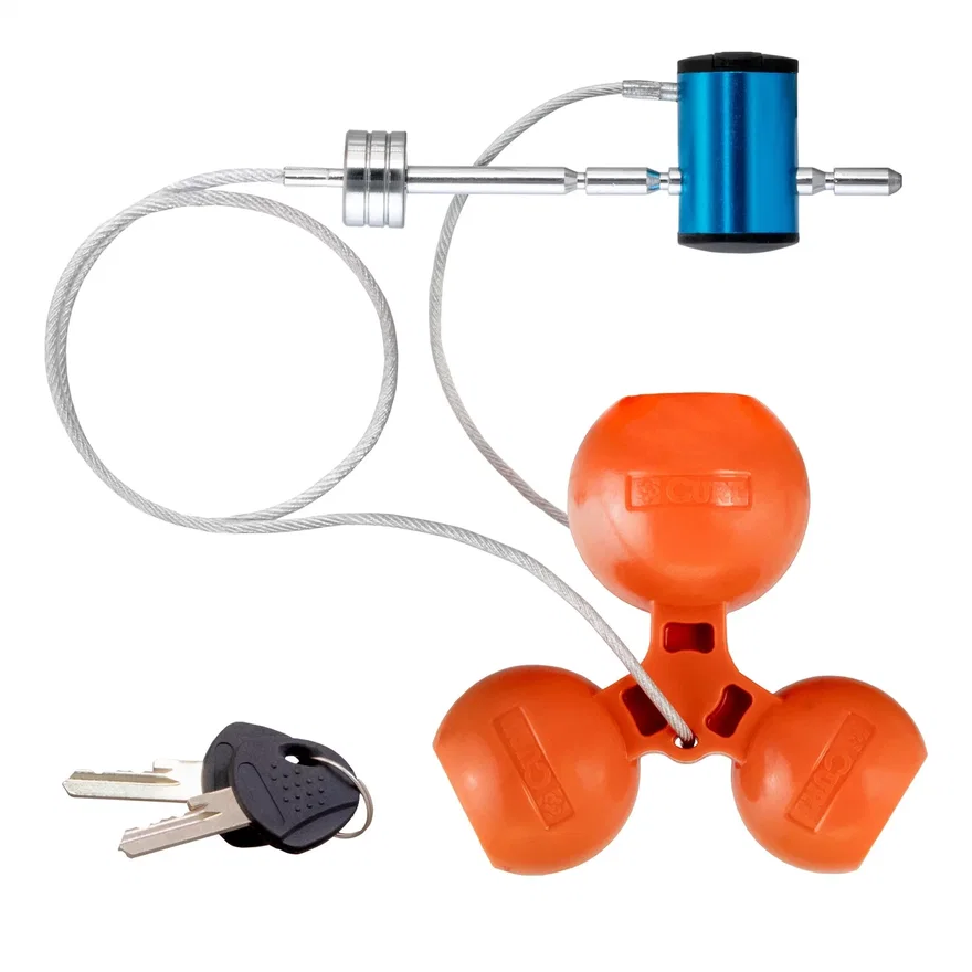 CURT 23082, Universal Tri-Ball Trailer Coupler Lock; Fits 1-7/8in.; 2in.; 2-5/16in