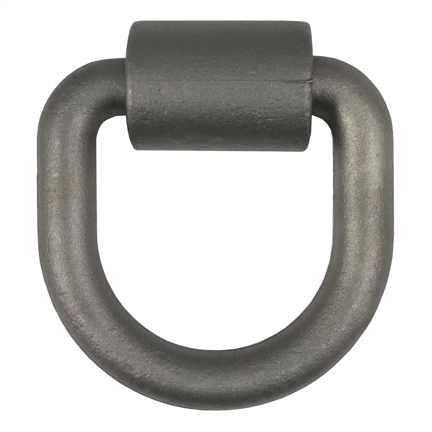 CURT 83760, 3in. x 3in. Weld-On Tie-Down D-Ring (8;833 lbs; Raw Steel)