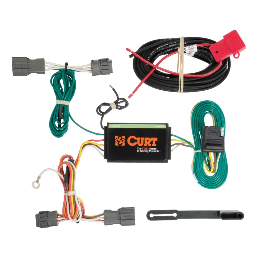 CURT 56184, Custom Wiring; 4-Way Flat Output; Select Kia Borrego; Hyundai Santa Fe; Sport