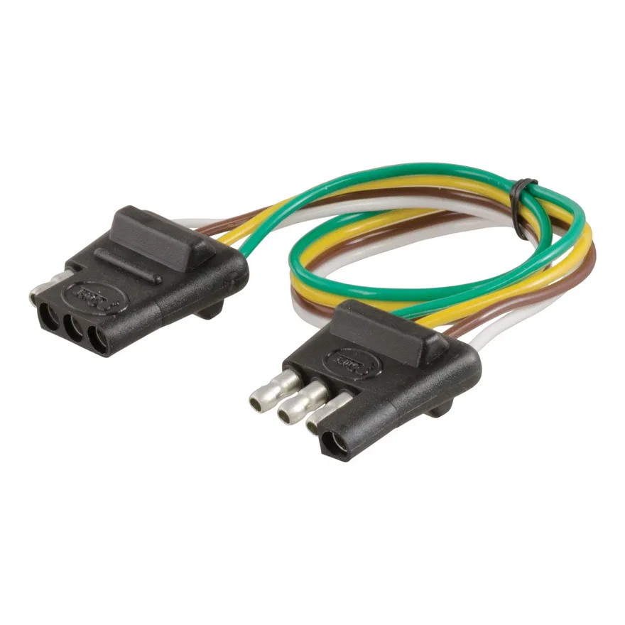 CURT 58380, 4-Way Flat Connector Plug/Socket with 12in. Wires