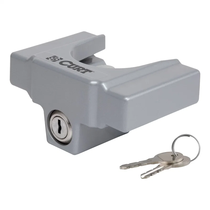 CURT 23079, Trailer Coupler Lock; Fits Most 2in.; 1-7/8in. Couplers (Grey Aluminum)