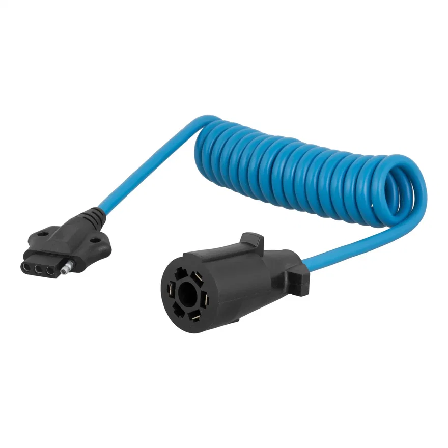 CURT 57271, 5ft. Electrical Adapter Harness (7-Way RV Blade Vehicle to 4-Way Flat Trailer)