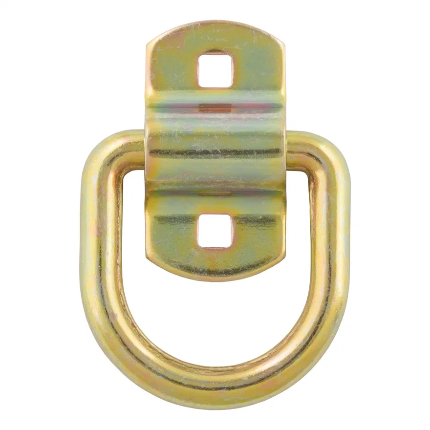 CURT 83740, 3in. x 3in. Surface-Mounted Tie-Down D-Ring (3;600 lbs; Yellow Zinc)
