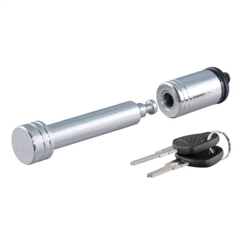 CURT 23515, 5/8in. Hitch Lock (2in. Receiver; Barbell; Chrome)