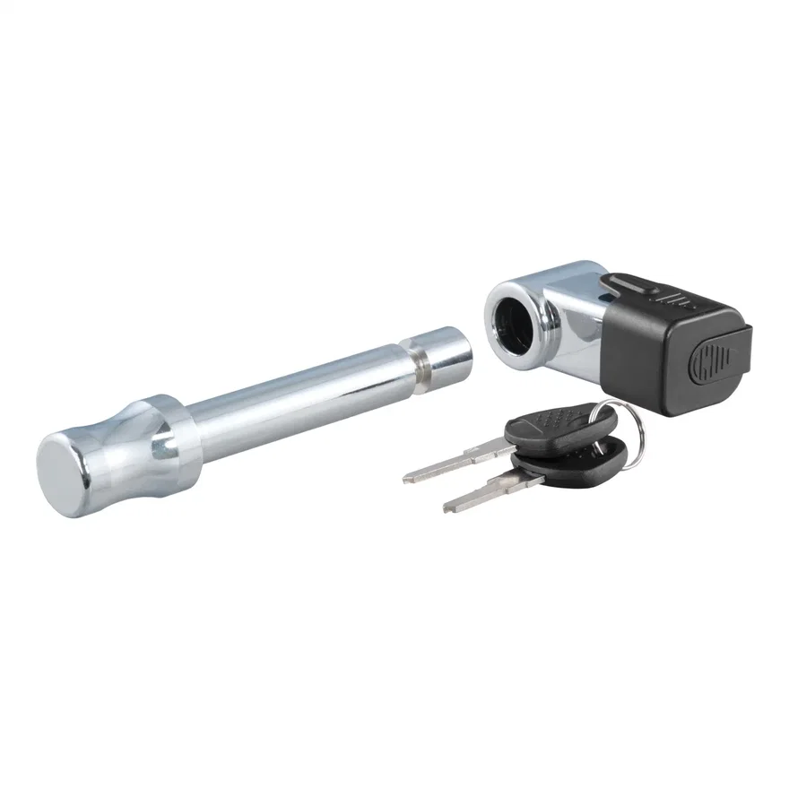 CURT 23510, 5/8in. Hitch Lock (2in. Receiver; Right-Angle; Chrome)