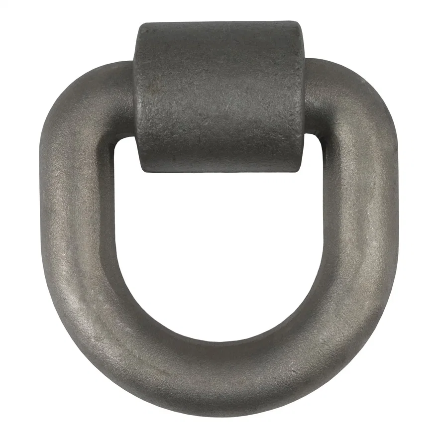 CURT 83770, 3in. x 3in. Weld-On Tie-Down D-Ring (15;587 lbs; Raw Steel)